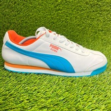 Usado, Tênis Puma Roma básico masculino tamanho 12 branco azul laranja estilo de vida atlético comprar usado  Enviando para Brazil