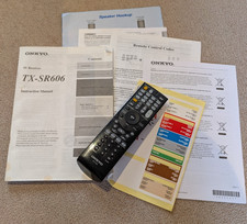 Onkyo sr606 manuals for sale  NORTHAMPTON