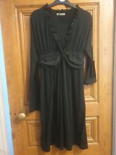 Usado, Vestido midi Carla Giannini Paris-Milão feminino preto manga comprida seda/algodão Reino Unido 12 comprar usado  Enviando para Brazil