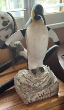 Wood carved penguin for sale  Groveland