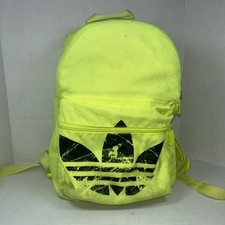 MOCHILA ADIDAS TREFOIL AMARELA NEON Logotipo Preto Desgastado, Bolso Frontal com Zíper. comprar usado  Enviando para Brazil