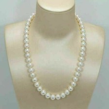 COLAR BRANCO NOVO 18"" 8-9MM AAAA GENUÍNO Pérola do Mar do Sul Fecho Prata comprar usado  Enviando para Brazil