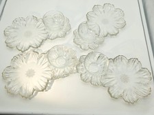 Bandejas de flores duplas de vidro transparente HAZEL Atlas Capri com xícaras conjunto de 4 comprar usado  Enviando para Brazil