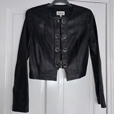 Black cropped leather for sale  BEDFORD