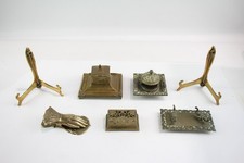 Artículos de escritorio de latón vintage soporte para bolígrafo soporte para fotos 1954 g segunda mano  Embacar hacia Mexico