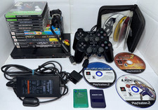 Pacote de console Sony PS2 Slim PS1 compatível com 2 jogadores com 25x jogos e 2 controles remotos OEM comprar usado  Enviando para Brazil