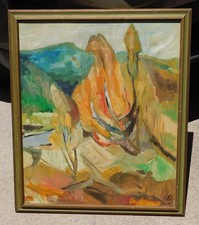 Vintage modernist oil for sale  San Diego