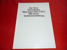 MERCEDES W123 die Vierzylinder 200 230 E mit neuer Ausstattung Prospekt von 1982 comprar usado  Enviando para Brazil