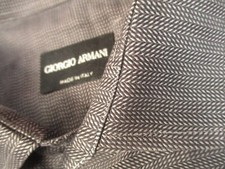 Camisa social masculina Giorgio Armani Herringbone 42 15.5 cinza manga longa feita na Itália comprar usado  Enviando para Brazil