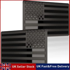 Tłoczone metalowe naklejki 3D All Black American Flag Emblemat 1 para, matowe UK na sprzedaż  PL