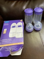 Lansinoh (2) biberones de leche materna 8 oz pezones anticólicos bebé amamantado segunda mano  Embacar hacia Mexico