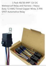 Pacote com 5 relés e chicotes à prova d'água 40/30 AMP 12V DC - resistente 12 AWG estanhado , usado comprar usado  Enviando para Brazil