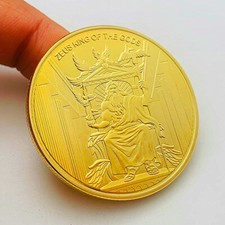 Moeda comemorativa folheada a ouro mitologia romana grega Zeus Rei dos Deuses comprar usado  Enviando para Brazil