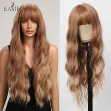 Perucas de cobre onduladas longas Bangs festa cosplay diária peruca de cabelo encaracolado natural para mulheres, usado comprar usado  Enviando para Brazil