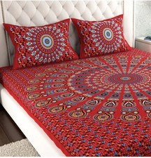 Lençol de casal tamanho King com 2 capas de travesseiro com estampa de mandala indiana – 240×220cm comprar usado  Enviando para Brazil
