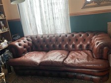 Vintage leather chesterfield for sale  PONTYPOOL