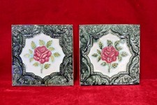 2 peças azulejos de cerâmica antigos vintage piso parede decoração para casa colecionável comprar usado  Enviando para Brazil
