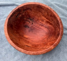 Tigela Burl goma vermelha assinada KJN virada à mão madeira de eucalipto doce buraco rachado oval comprar usado  Enviando para Brazil