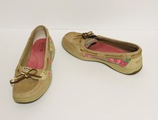 Sapato Feminino Sperry Top Sider Tamanho 8.5 Couro Marrom Slip-On Barco Floral  comprar usado  Enviando para Brazil