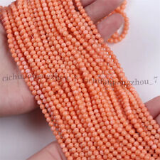 Contas soltas redondas de pedra preciosa coral rosa laranja natural 4 mm 15"" para fabricação de joias comprar usado  Enviando para Brazil