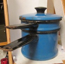 Usado, panelas vintage caldeira dupla azul esmalte panela dupla tamanho qt utensílios de cozinha comprar usado  Enviando para Brazil