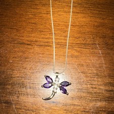 Dragonfly necklace amethyst for sale  Sunbury
