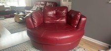 Red leather swivel for sale  BRIGHOUSE