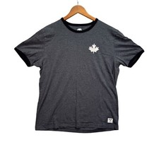 Camiseta Roots Athletics Canada Maple Leaf Beaver Sports Hipster Ringer Cinza M comprar usado  Enviando para Brazil