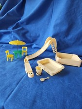 Antiga casa de bonecas Marx playground caixa de areia serra deslizante piscina Mickey Mouse mesa pátio comprar usado  Enviando para Brazil
