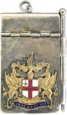 Notebook e lápis propulsor City of London esmaltado folheado a prata Chatelaine (R1) comprar usado  Enviando para Brazil