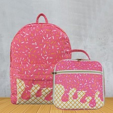 Mochila escolar e lancheira para crianças meninas beisebol sorvete gotejamento comprar usado  Enviando para Brazil