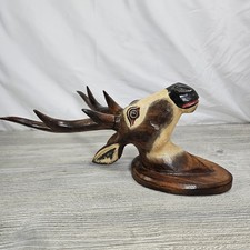 Decoração de parede de madeira esculpida à mão com cabeça de veado, usado comprar usado Decoração de parede de madeira esculpida à mão com cabeça de veado, usado comprar usado  Enviando para Brazil