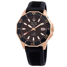 Relógio masculino Bulova Marine Star HPQ precisão quartzo mostrador marrom 98B421 comprar usado  Enviando para Brazil