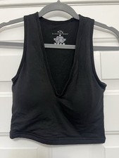 Sutiã embutido Klassy Network crop top regata média preto Brami novo sem etiquetas almofadas removíveis comprar usado  Enviando para Brazil