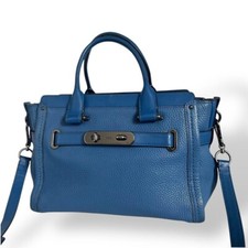 Bolsa de Ombro COACH 2-Way – Turnlock Funcional Couro Swagger Azul - Autêntica comprar usado  Enviando para Brazil