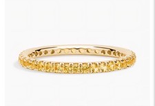 Anel Eternity Riviera Pavé safira amarela em ouro amarelo 18k (1,5 mm) tamanho 8,5 comprar usado  Enviando para Brazil