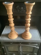 Pair wooden turned for sale  BIRMINGHAM