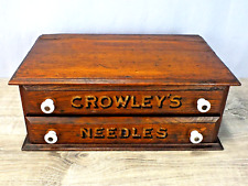 Caja de mostrador de ventas de costura Crowley’s Needles de principios de 1900 mini gabinete original segunda mano  Embacar hacia Argentina