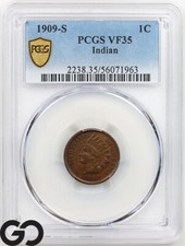 1909-S centavo cabeça de índio PCGS MUITO BOM ESTADO 35 ** Série baixa data chave vintage! comprar usado  Enviando para Brazil
