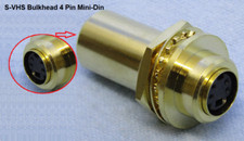  Mini-din acoplador fêmea folheado a ouro home theater S-Video anteparo 4 pinos, usado comprar usado  Enviando para Brazil