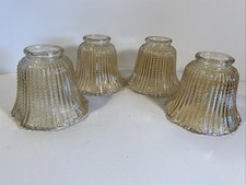 Lustre ventilador de teto vidro frisado pêssego 4 tons claros vintage calêndula comprar usado  Enviando para Brazil