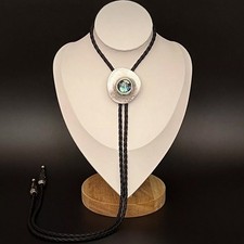 Colar Western Vintage Prata Irregular Redondo Abalone Shell Bolo Tie comprar usado  Enviando para Brazil