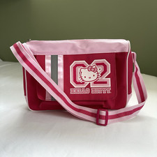 Bolsa tiracolo vintage Y2K 2001 Hello Kitty mensageiro alça ajustável Varsity School comprar usado  Enviando para Brazil