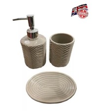Conjunto de 3 peças de saboneteira e copo de banheiro marrom porcelana marrom comprar usado  Enviando para Brazil