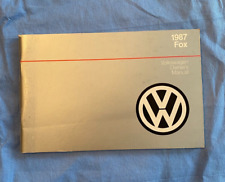 1987 Volkswagen Fox Owner's Manual Dealer Issue NOS, usado comprar usado  Enviando para Brazil