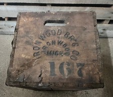 RARO Antigo 1910 Ironwood Brewing Co. MI - Caixa de Garrafa de Cerveja de Madeira Prepro comprar usado  Enviando para Brazil