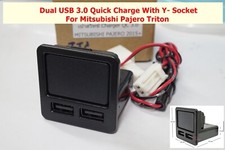 Carregamento rápido USB duplo com soquete Y para Mitsubishi Pajero Sport Triton 2015 ON comprar usado  Enviando para Brazil