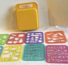 Vintage 1980 Tupperware Tupper Toys ABC Lancheira Conjunto de Estêncil Frete Grátis  comprar usado  Enviando para Brazil