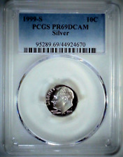 1999-S 10C Roosevelt Dime PCGS PR69DCAM 90% prata 23ato0219 comprar usado  Enviando para Brazil