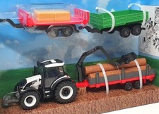 Trator e 3 reboques Burago escala 1/50 18-31668 - Valtra N174 - Branco comprar usado  Enviando para Brazil